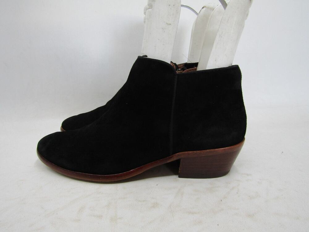 Sam Edelman Womens Size 7.5 M Black Suede Zip Ankle Fashion Boots Bootie